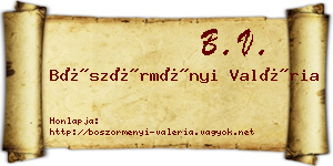 Böszörményi Valéria névjegykártya