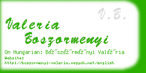 valeria boszormenyi business card